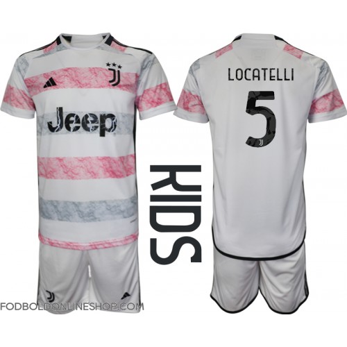 Juventus Manuel Locatelli #5 Udebane Trøje Børn 2023-24 Kortærmet (+ Korte bukser)